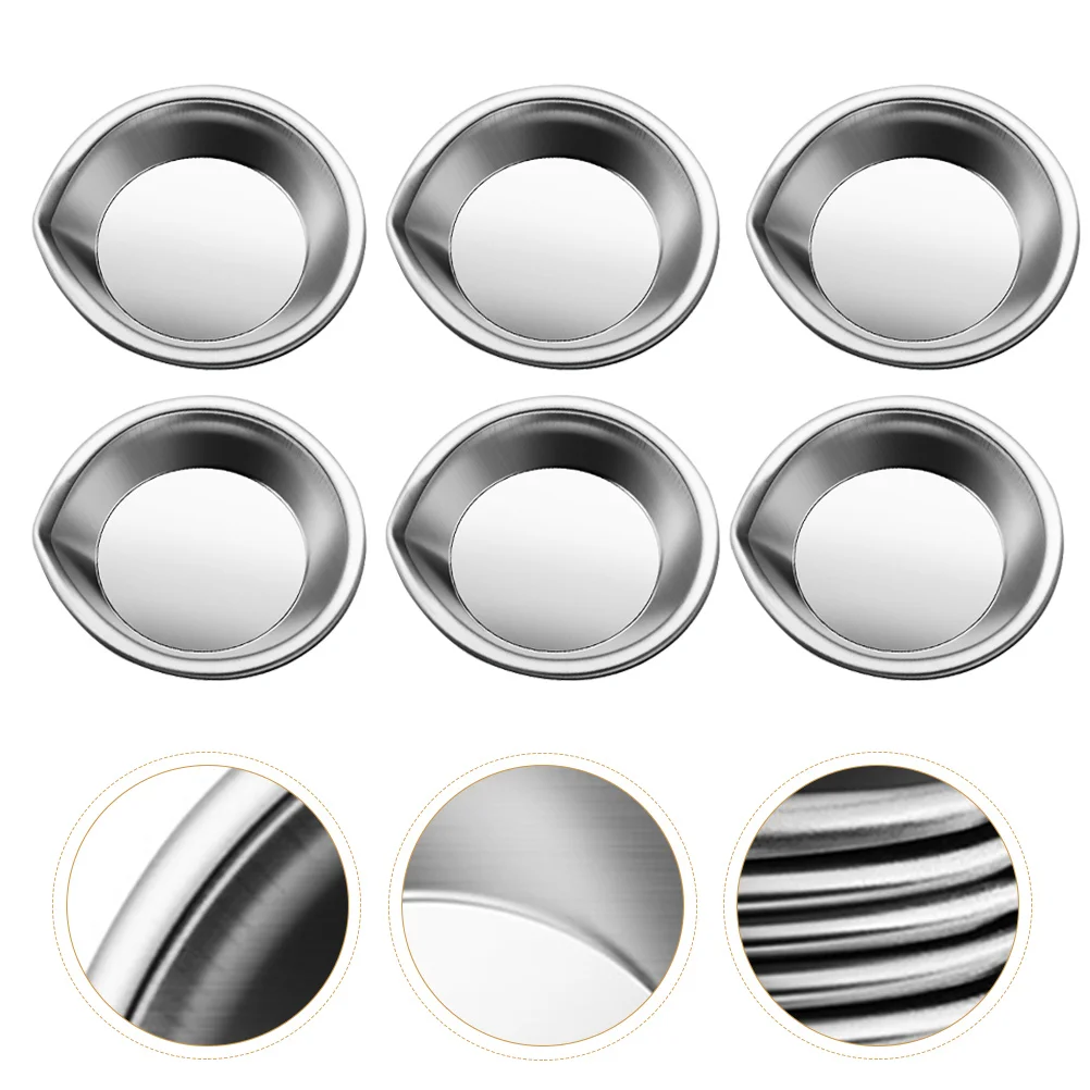 6 Pcs Pour Mouth Palette Watercolor Painting Tray Reusable Manicure School Plate Accessory Trays Stainless Steel