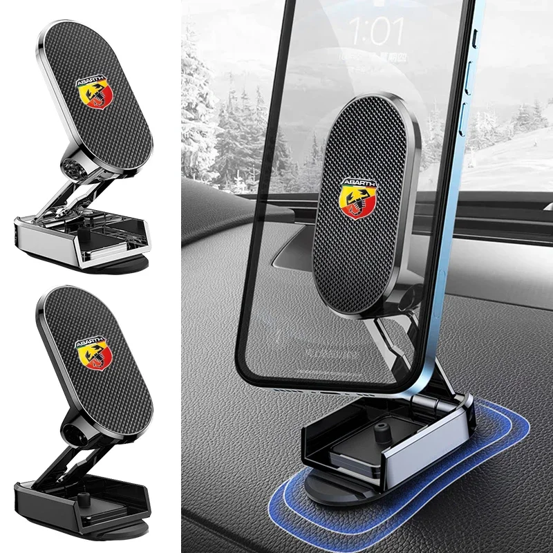 

720° Rotation Dashboard Mount Navigation GPS Smartphone Stand Bracket For Abarth Scorpion 500 500e 500c1000TC 1100 595 695