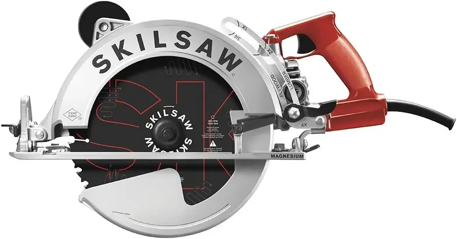 SKILSAW SPT70WM-01 15 Amp 10-6/1/4 "Magnesium sawatch Worm Drive Circular Saw, perak