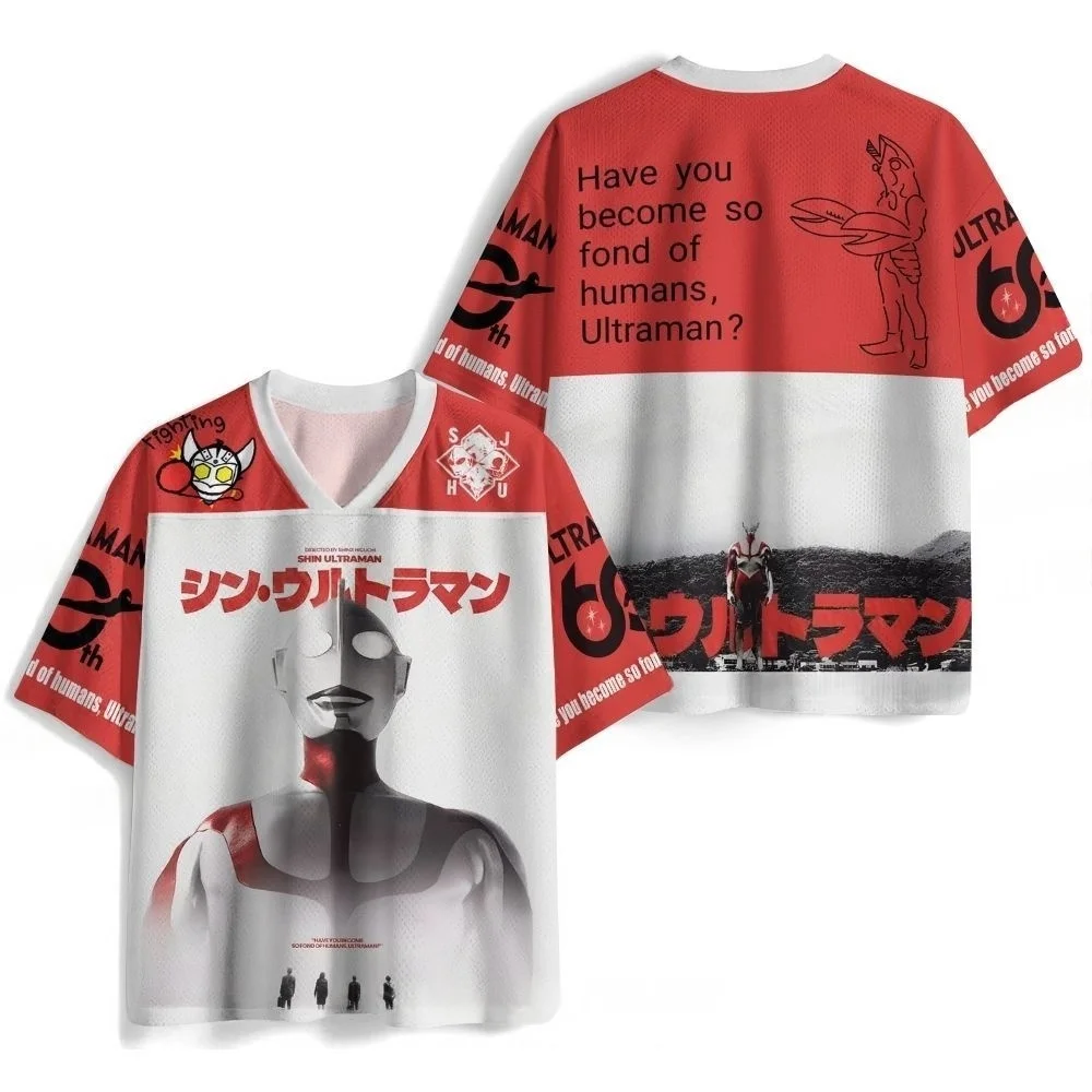 Amerikanische Retro-Ultraman-3D-gedruckte Ausstellungsoutfits für Kinder und Erwachsene, Street Fashion, lockere und atmungsaktive Kurzarmmodelle – Detail 6