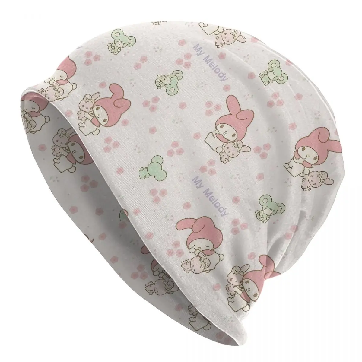 

My Melody Cartoon Pattern Cap Hip Hop Adult Outdoor Skullies Beanies Hat Spring Warm Dual-use Bonnet Hat