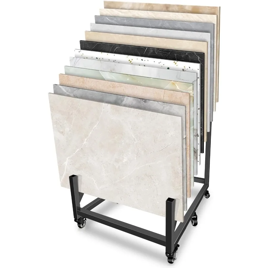 

12-tier Metal Porcelain Tile Display Rackart storage art drying rack Floor Tile Organizer Stand for Building Material Samples S
