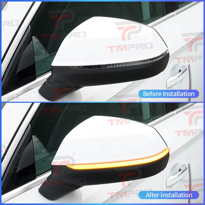 TMPRO Blue Dynamic Sequential Flowing LED Side Mirror Turn Signal Indicator Blinker For Audi Q5L 2017-2020 Q7L 2017-2020