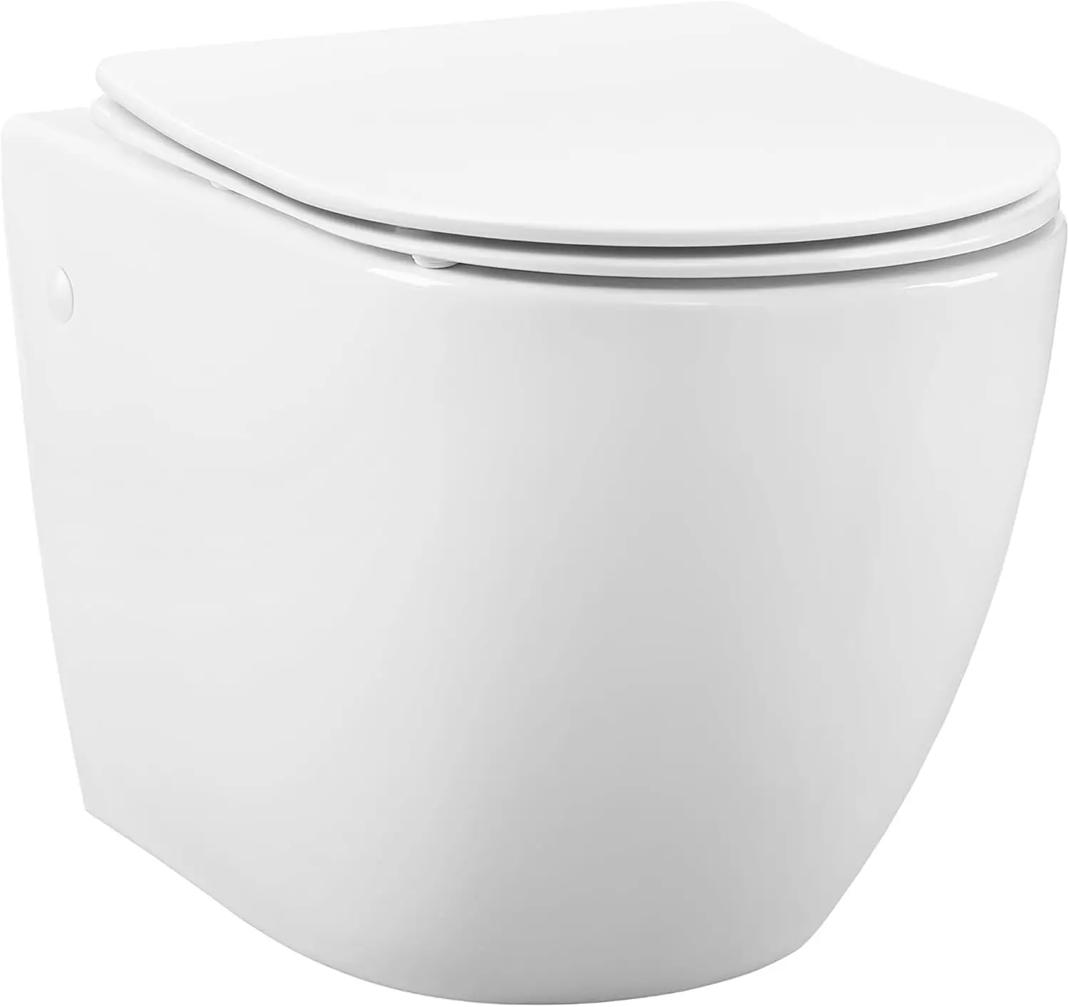 Well Made Forever SM-WT449 St. Tropez Wall Hung Toilet Glossy White Adjustable Height Sleek and Modern Easy To Clean Design