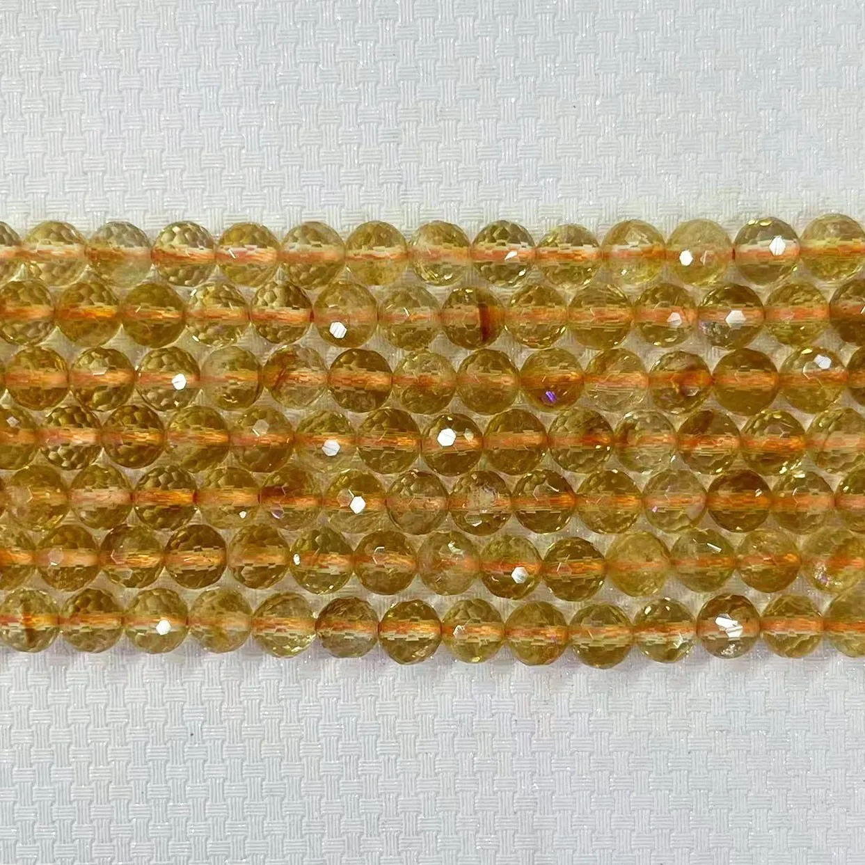 

Top Natural Citrine Stone 6/8/10MM Yellow Round Faceted Loose Beads Strand Genuine Gemstone Accessories For DIY Jewelry Mking