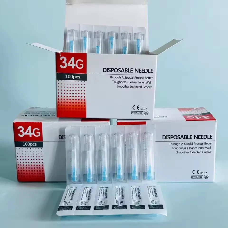 100pcs/box Disposable Needles 34G 4MM 6MM 13MM Sterile Individual packaging Needle
