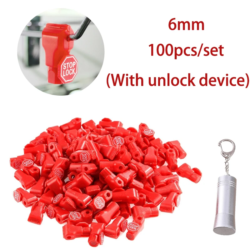 100 stks 6mm Plastic Anti-Diefstal Sloten Ontgrendelen Apparaat Winkel Supermarkt Peg Hook Stop Lock Pegboard Veiligheid display Haak Slot