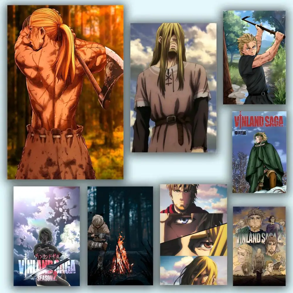 V-Vinland Saga Anime Manga Poster, ästhetische HD-PVC-Wandkunst – wasserfest, verschleißfest, für Zuhause, Hotel, Bar