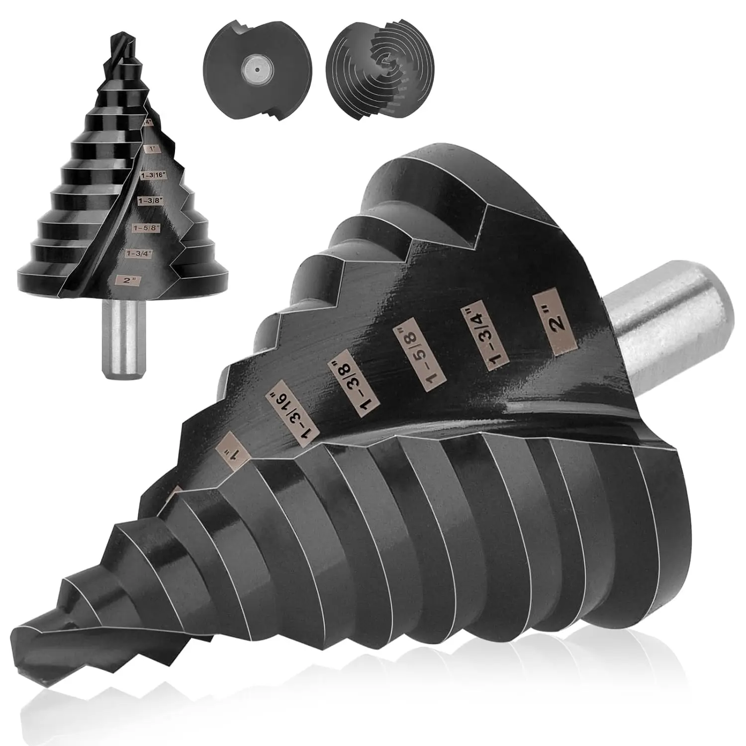 

Большое ступенчатое сверло для стали, 2 дюйма, 10 отверстий, M42, кобальтовое, усиленное, для нержавеющей стали, металла, алюминия, меди