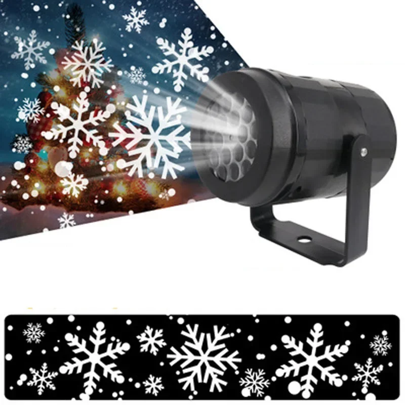 Padrão de floco de neve de natal led projetor laser luzes ao ar livre, feriado, decoração de festa em casa, lâmpada de palco de luz de dj, 85v-240v