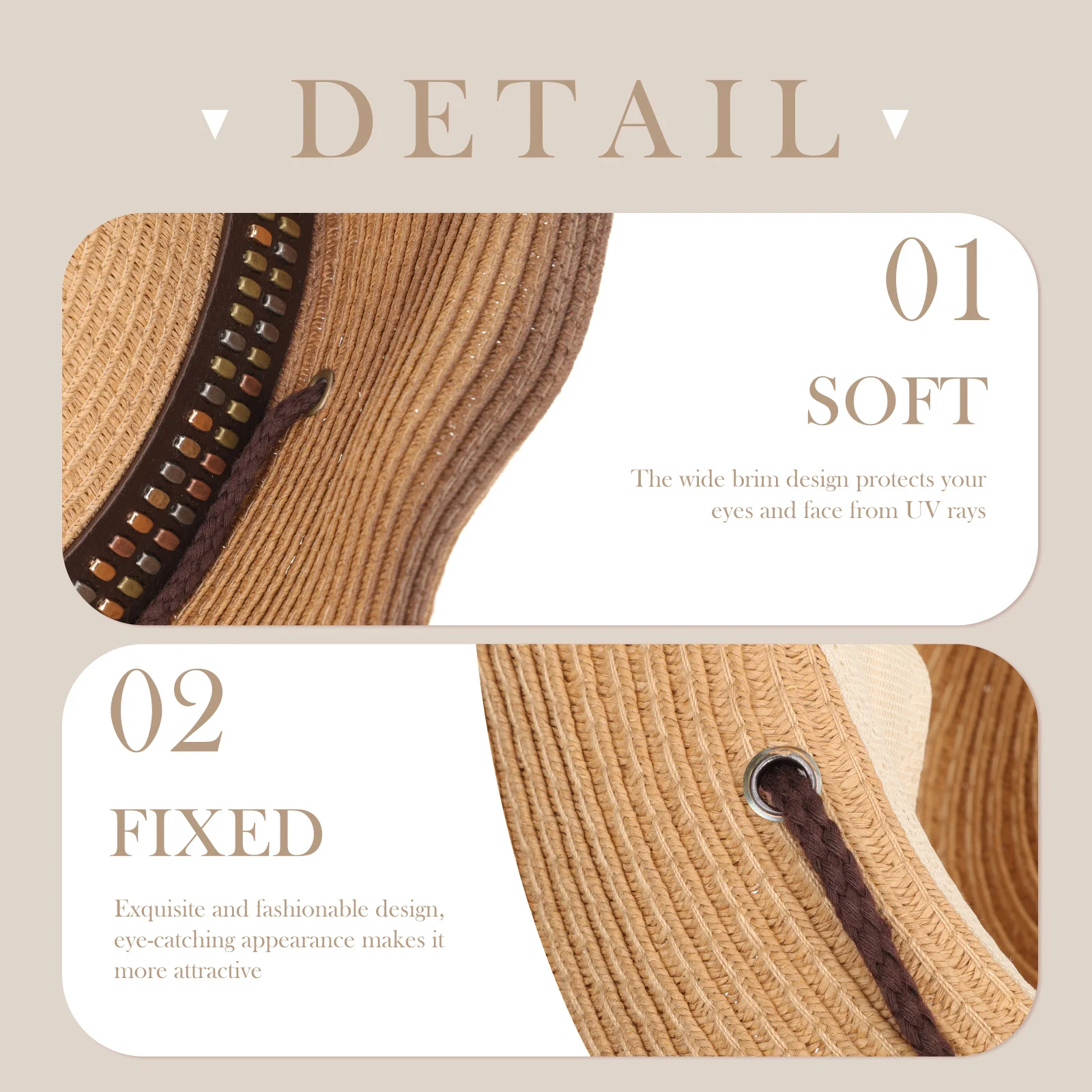 

Women Cowboy Hat Summer Straw Fedora Wide Brim Sun Hat For Beach Garden Party Outdoor Uv Protection Lightweight Fashion