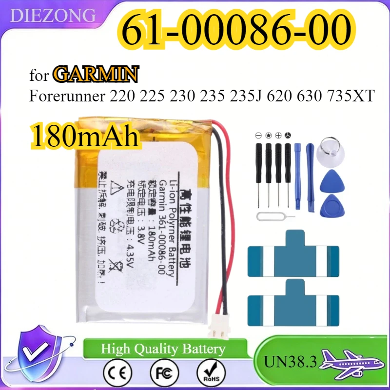 

180mAh Replacement Battery 361-00086-00 for GARMIN Forerunner 220 225 230 235 235J 620 630 735XT + Free Tools