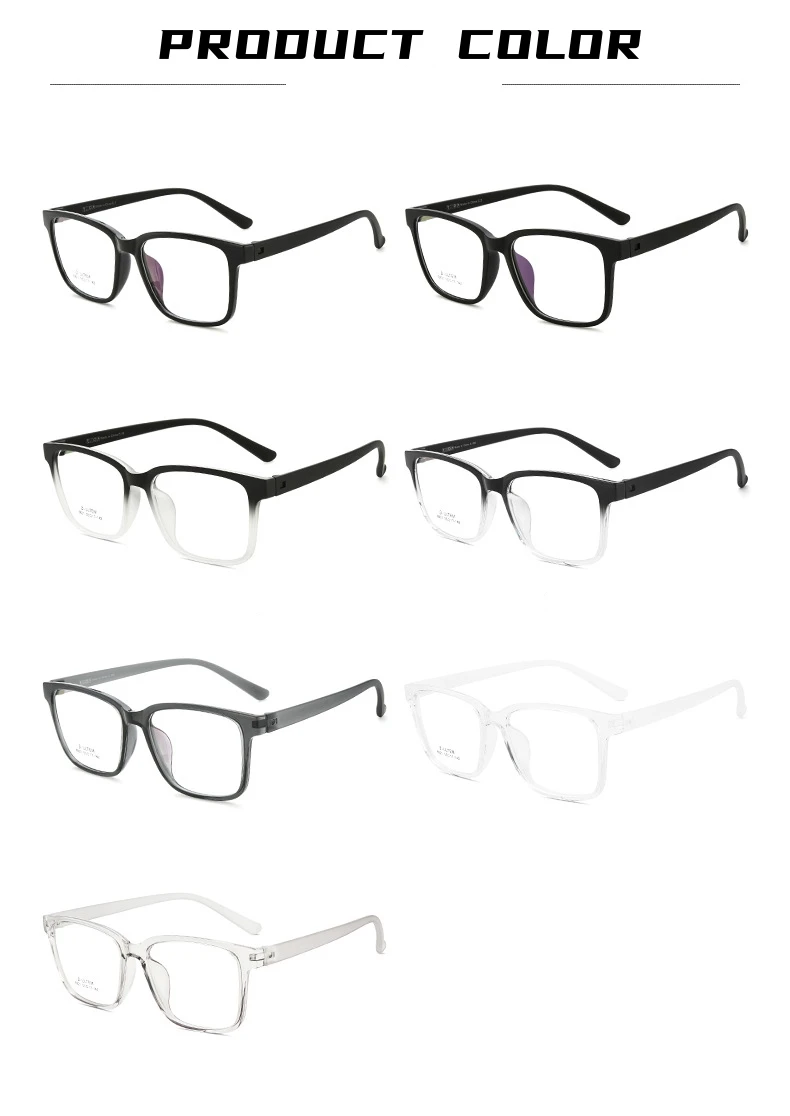 YIMARUILI Mode Ultra-licht Große Schraubenlose TR90 Brillen Frauen Platz Retro Große Gesicht Optische Brillen Rahmen Männer – Detail 11