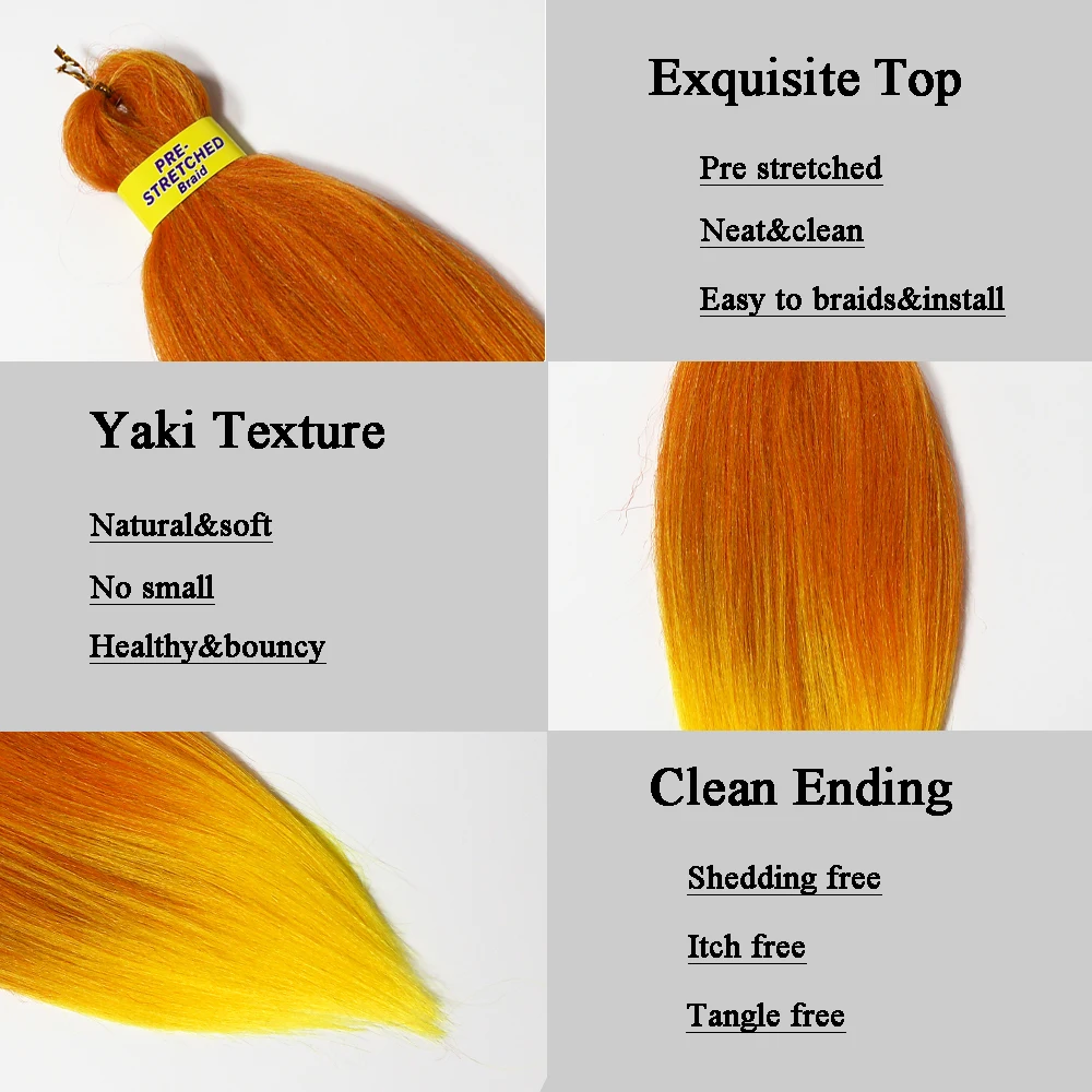 14 بوصة قبل امتدت أومبير جدائل شعر صناعية 50 جرام المهنية لينة الكروشيه جديلة ملحقات سهلة إعداد الماء الساخن #5