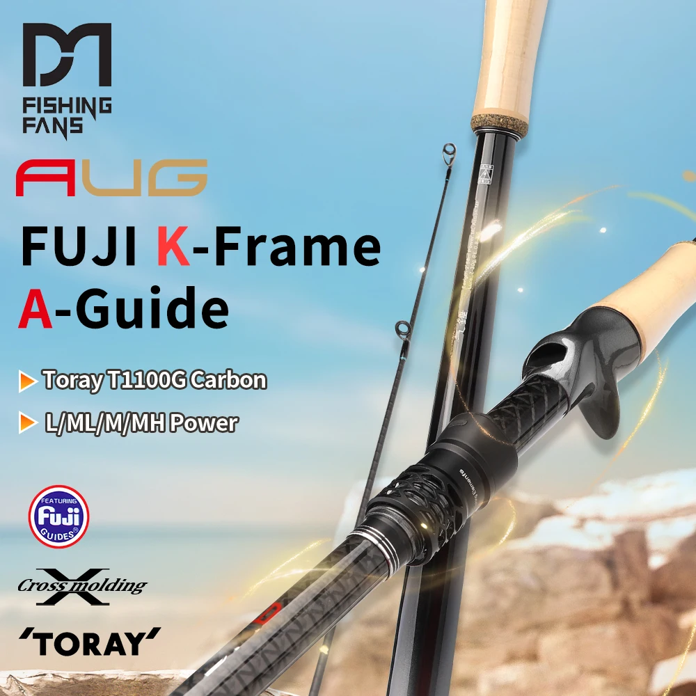 

FISHINGFANS AUG QC ML M AAA cork Carbon handle TORAY T1100 Carbon FUJI Alconite guide 4 Axis Cross Carbon Lure Fishing rod