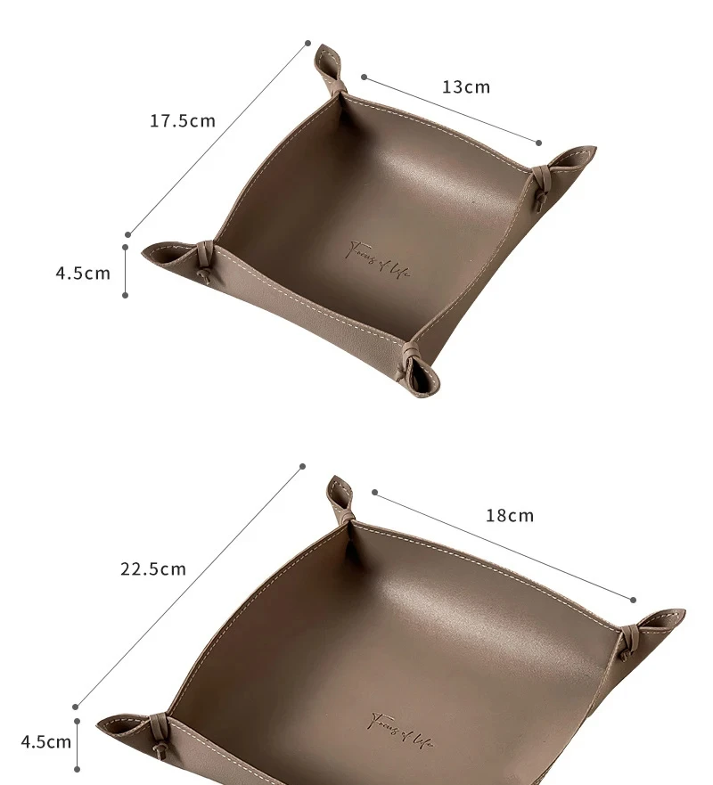 Vassoio Deractive in pelle creativa vassoio portaoggetti cosmetico per gioielli vassoio portaoggetti pieghevole ad angolo organizzatore da tavolo