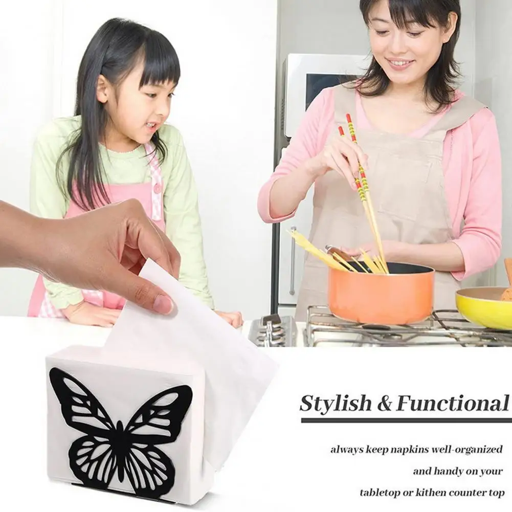 Wear-resistant Lightweight Decorative Butterfly Shape Paper Towel Storage Rack Tissue Vertical Stand Home Supply