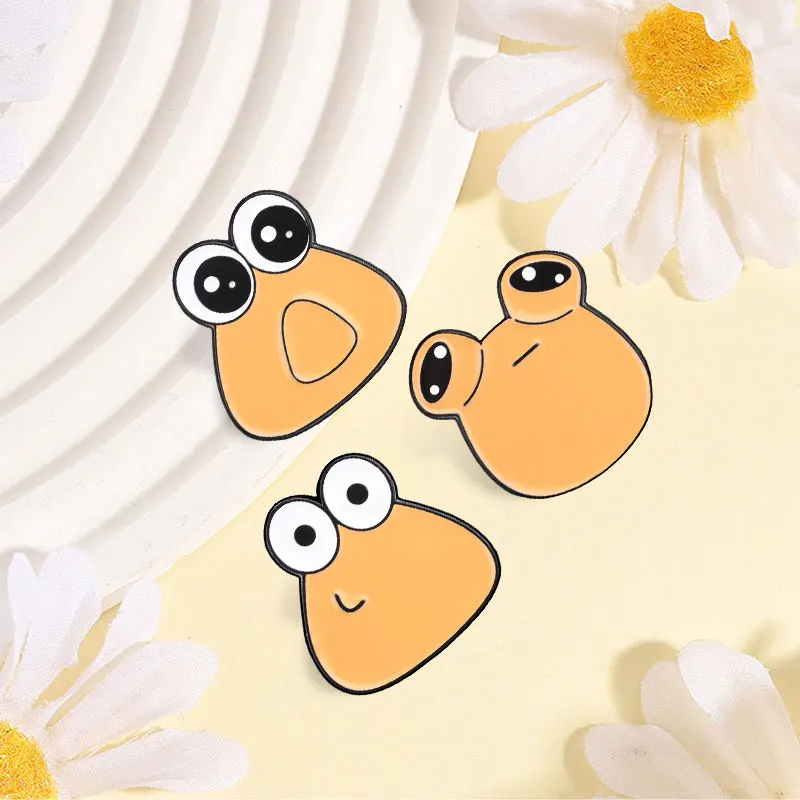 Drei Ausdrucksreiche Designs Emaille-Pins Niedliche Cartoon-Monster-Broschen Modische Anstecknadeln für Rucksack Kleidung Schmuck Geschenk für Freunde – Detail 4