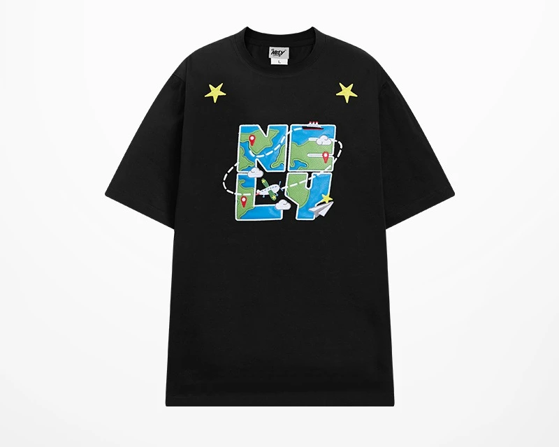 

Solona с трехмерной вышивкой и картой с короткими рукавами, модная высококачественная рубашка с логотипом для мужчин и женщин, компрессионная рубашка