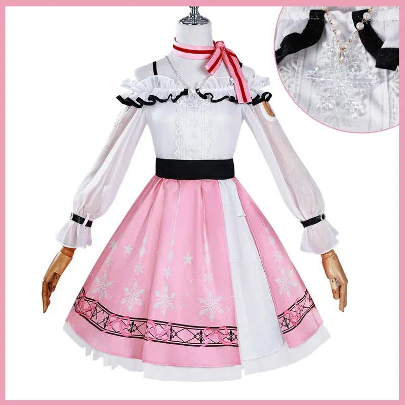 Disfraz de Cosplay CyGame Nikki, peluca de Anime Infinity Nikki, vestido rosa dulce de Lolita, bonito traje de fiesta de Halloween para mujer, traje de falda