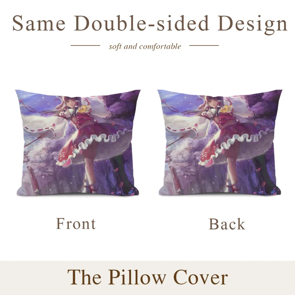 Reimu Cushion Cover 45x45cm Home Decor Sofa Pillow Home Pillowcase