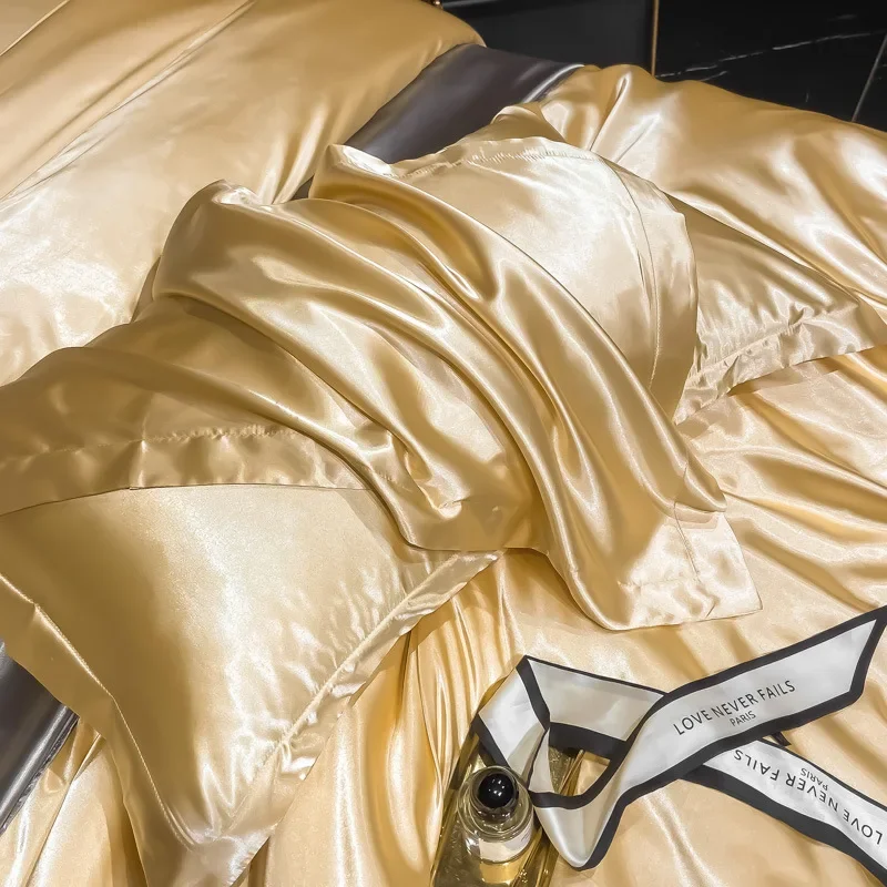 2 Pcs Luxurious Faux Silk Pillow Sham Comfortably Soft and Hypoallergenic Slippery Satin Case for Throw Pillow Sleep Pillowcase