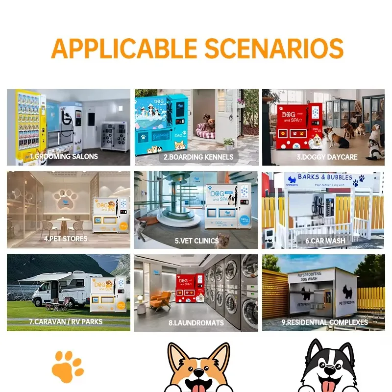 Automatic Pet Salon Machine Self Service Cat Dog Bathtub Convenient Cleaning Bathing Solution Touch Screen
