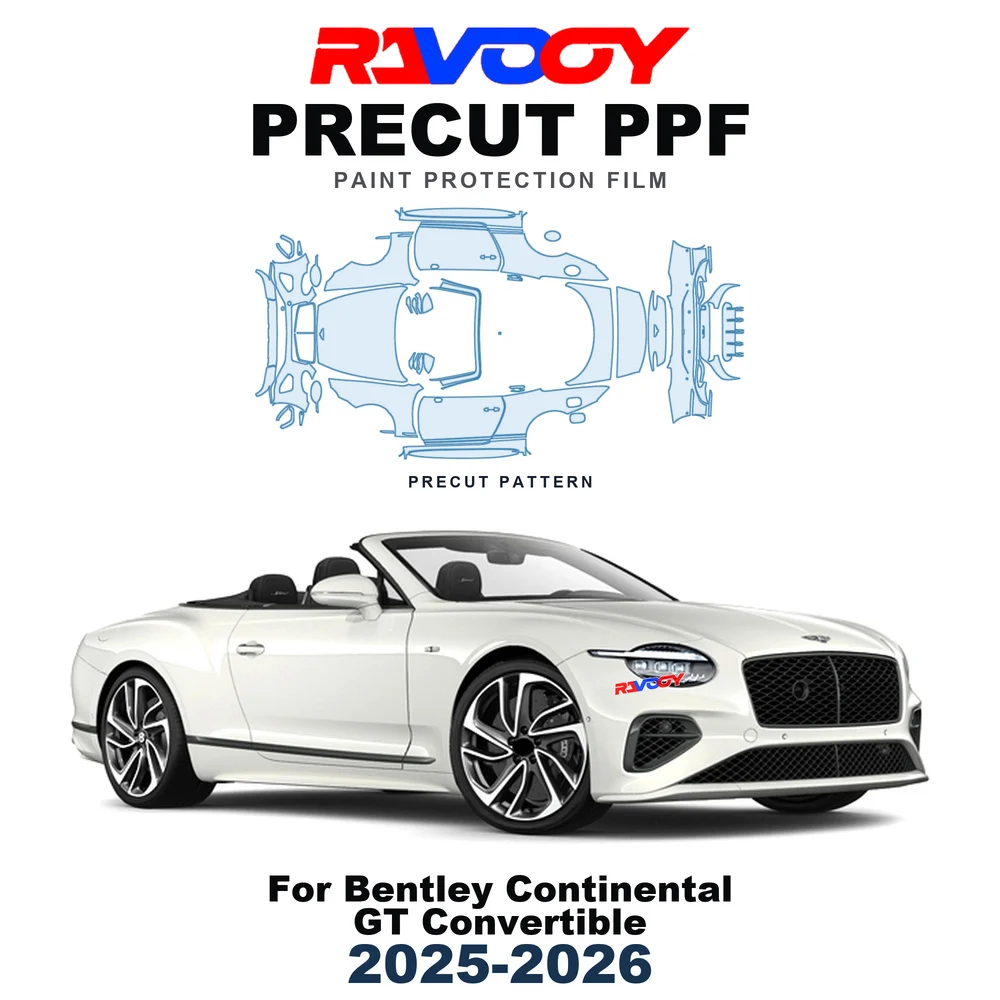Precut PPF For Bentley Continental GT Convertible 2025-2026 8.5mil TPU Paint Protection Film Hood Bonnet Bumper Headlight Door