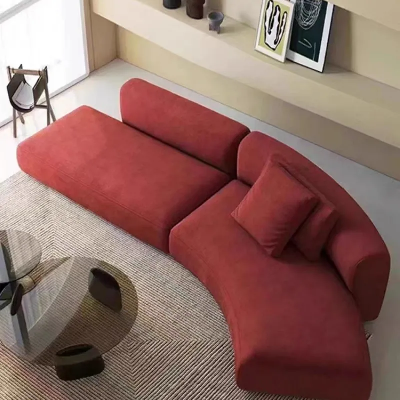 Armless moon sofa modern leisure corner curved combination fabric sofa