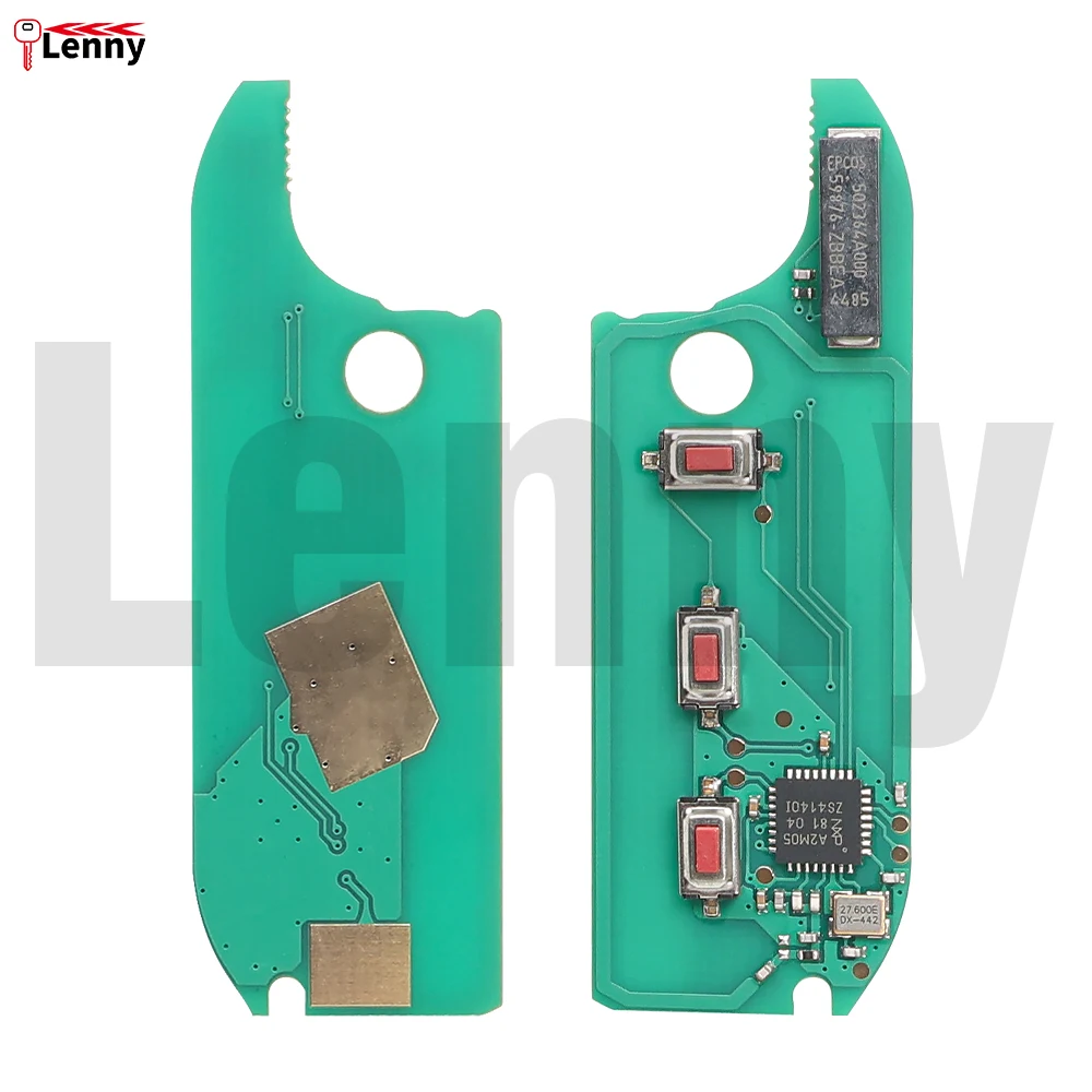 Leo Flip Remote Car Key Fob 2-3button 433MHz 4A AES chip For Fiat 500X Tipo Egea Toro key 2016‑2020  SIP22 Cuttable blade