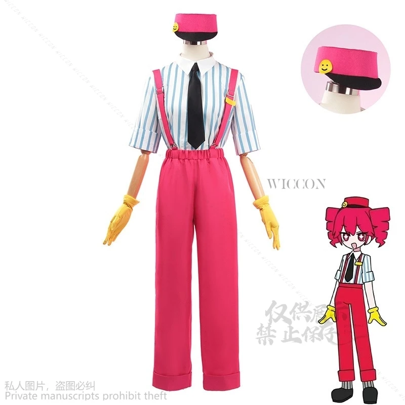 Anime Game Project Sekai Colorful Stage Cosplay Kasane Teto Vtuber Cos Maid Pants Uniform Set Halloween Party Hat Cos Red Wigs image 2