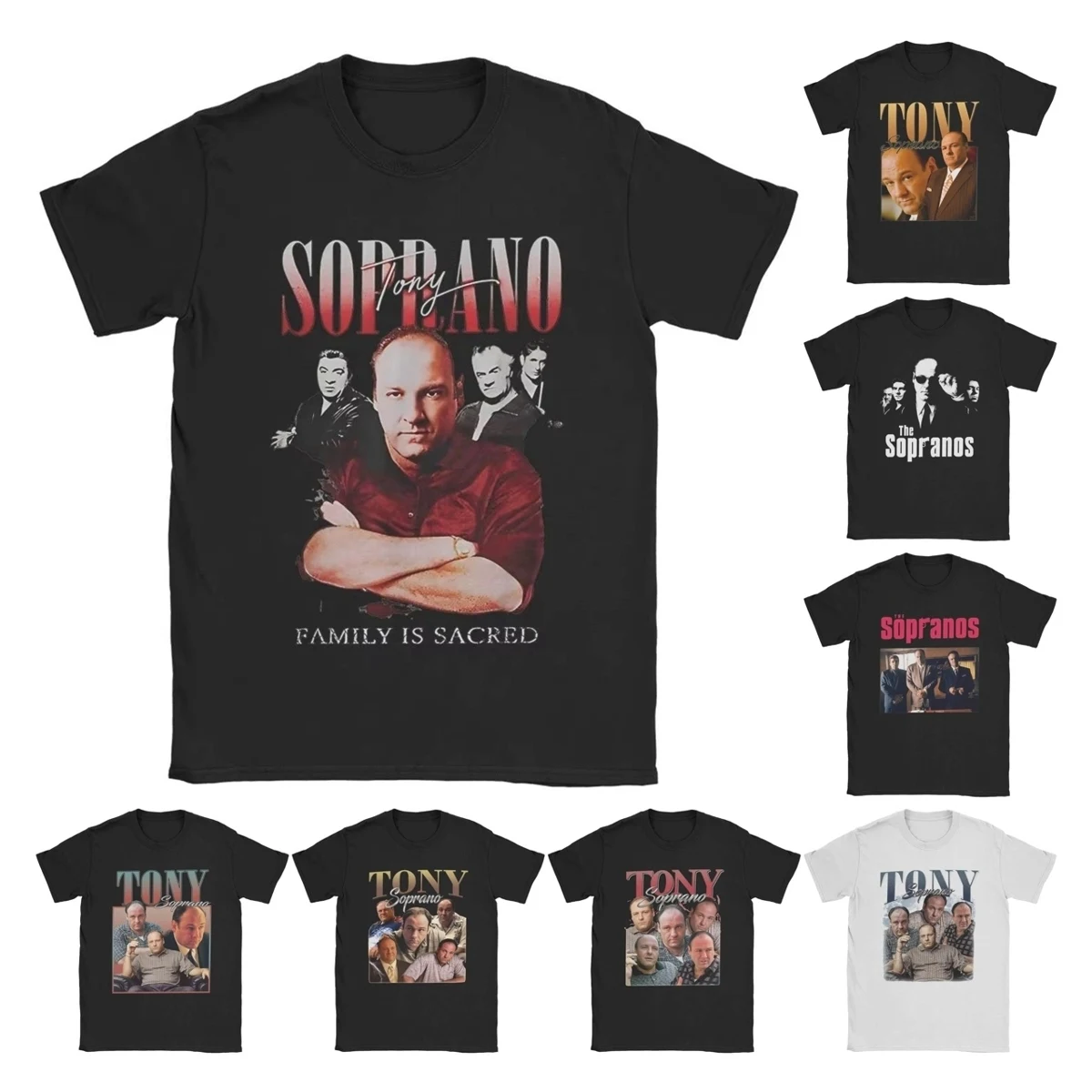 Novelty Tony Soprano T-Shirt Unisex Crewneck Short Sleeve Tops Cotton TopsTops