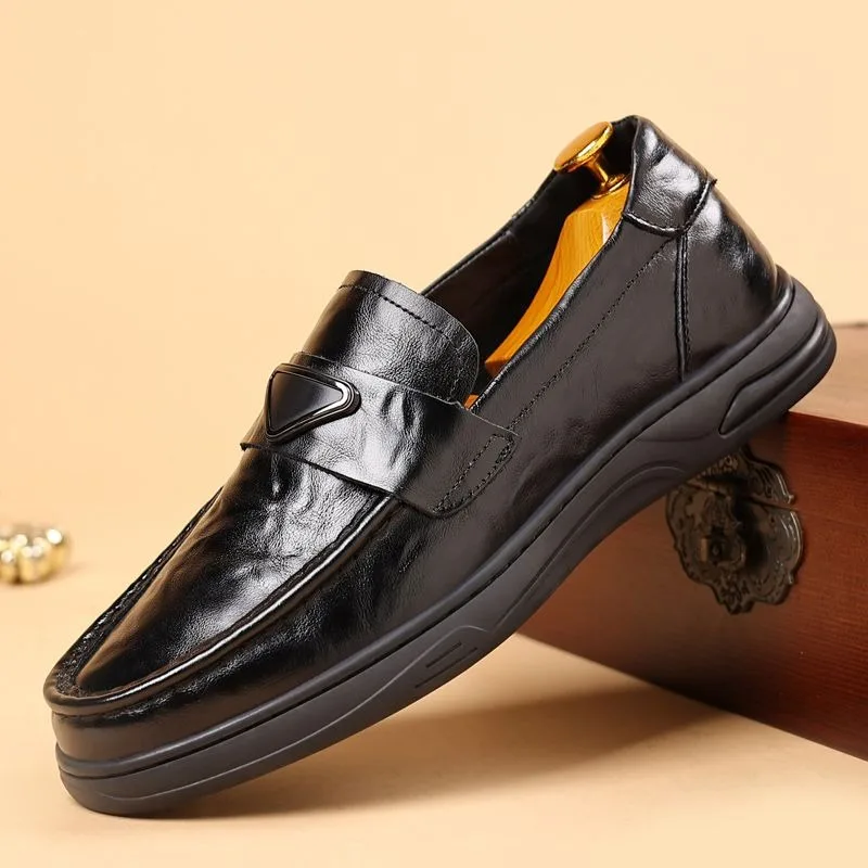 genuine leather shoes for man luxury dress loafers black brown formal shoes for man platform casual business penny loafter suit