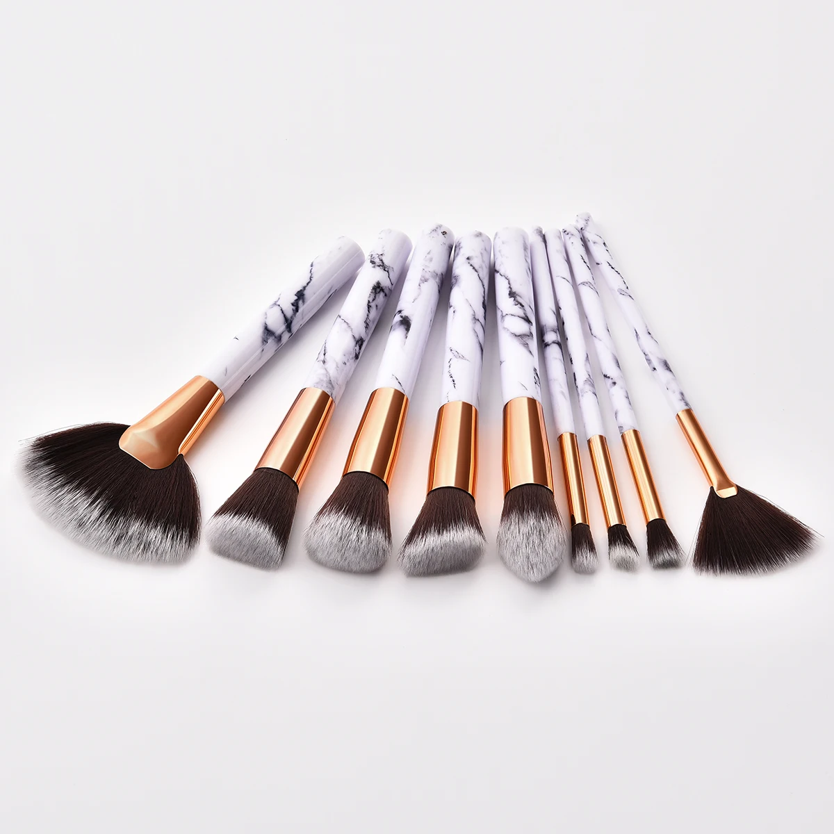 

10 Pcs Makeup Brush Set Premium Blush Cosmetics Major Comfortable Grip Professional