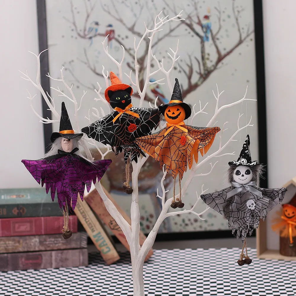 Decorações de halloween chaveiro de pelúcia boneca abóbora fantasma bruxa pingente assustador halloween crianças presente festa de halloween decoração para casa