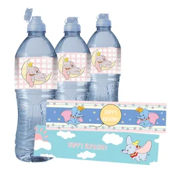 24pcs Disney Dumbo Kids Birthday Party Water Bottle Wrappers Labels self-adhesive Stickers Dumbo Baby Shower Decoration Supplies