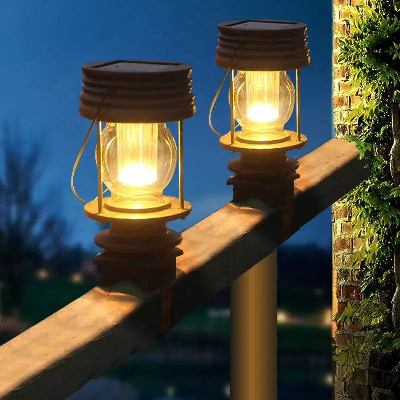 LED Retro Solar Lamp Elegant Vintage Outdoor Light Hanging Lantern Garden Landscape Lighting For Garden Balcony Decor Fixtures