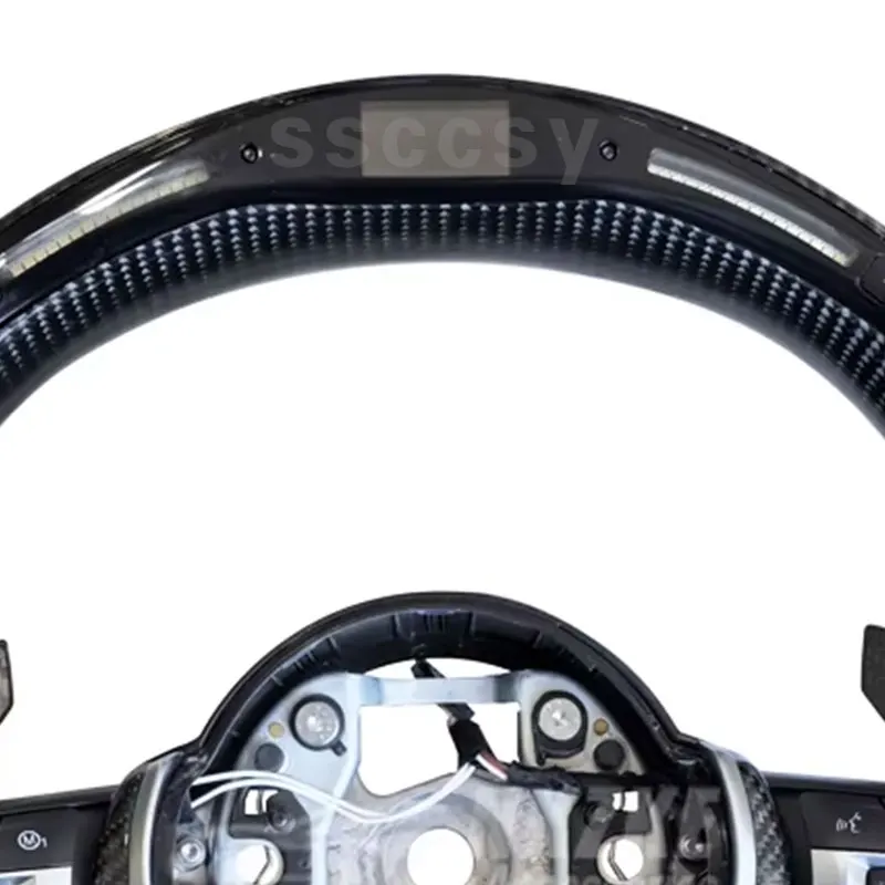 LED Steering Wheel Suitable For BMW F10 F20 F30 E90 E60 E46 Models, With Buttons And Shift Paddles, Made Of Carbon Fiber