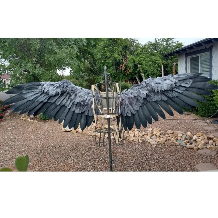

Customized electric telescopic automatic extension remote control feather large bar cos comic show props decorative wings
