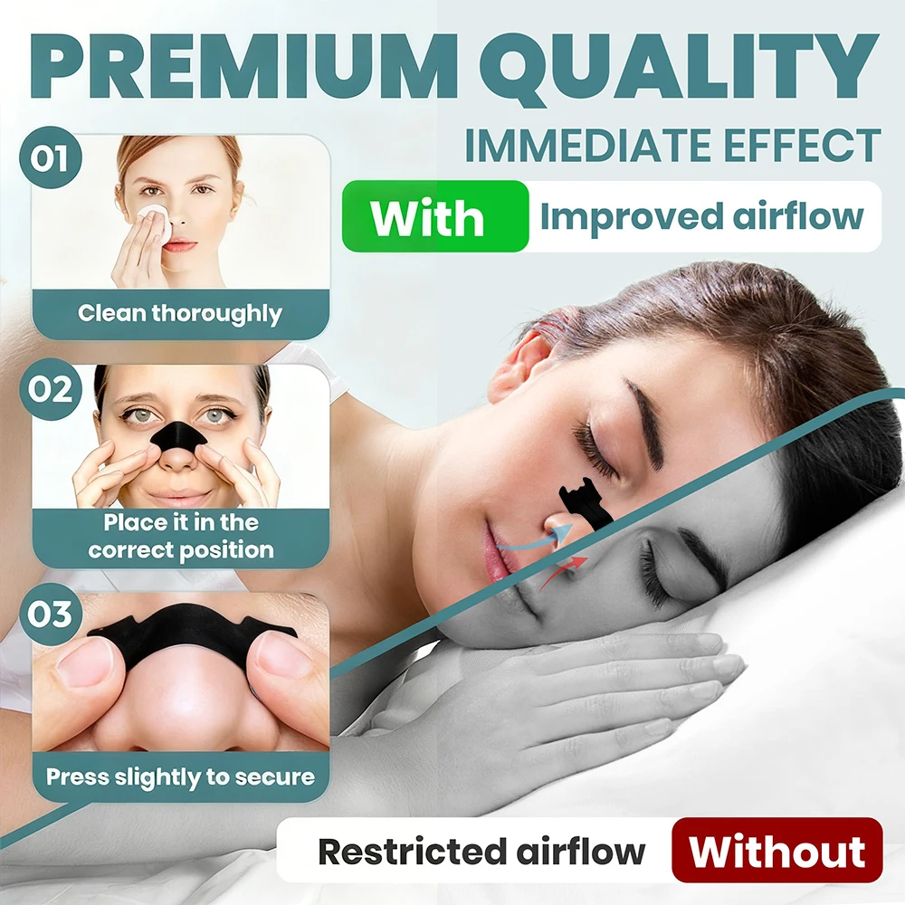 30/60/90PCS Improve Sleeping Health Breath Nasal Strips Nose Strips Nasal Congestion Anti-Snoring Better Breathing Nose Patches