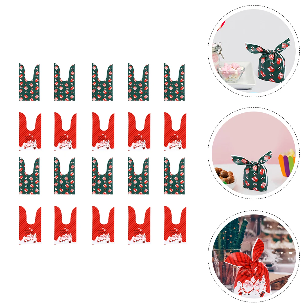 

100 Pcs Bunny Ears Candy Bag Gift Holiday Holder Festive Packing Bags Christmas Cookie Storage Cookies Wrapping
