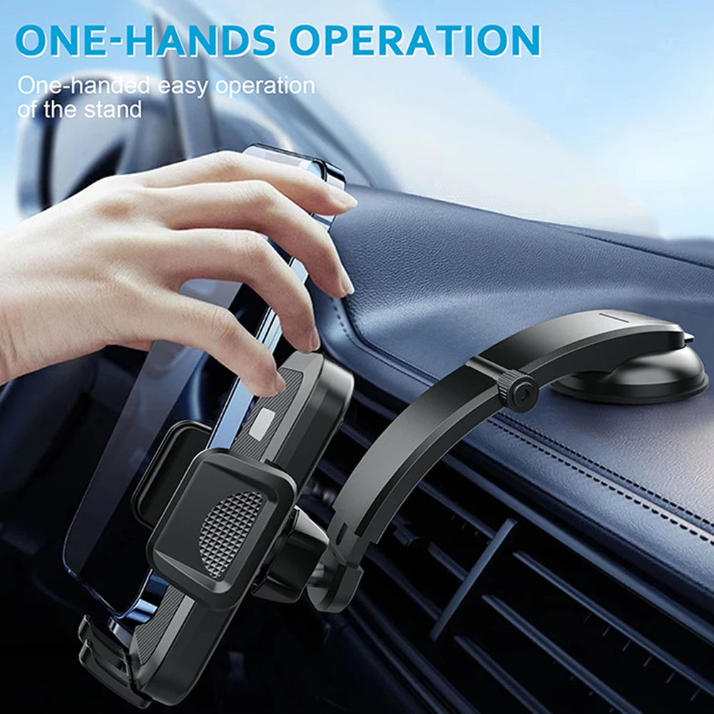 شفط كأس حامل هاتف السيارة 360 °   حامل الهاتف المحمول لوحة القيادة الدوارة حامل الهاتف الذكي التلقائي للهواتف المحمولة عرض 50-100 ملم