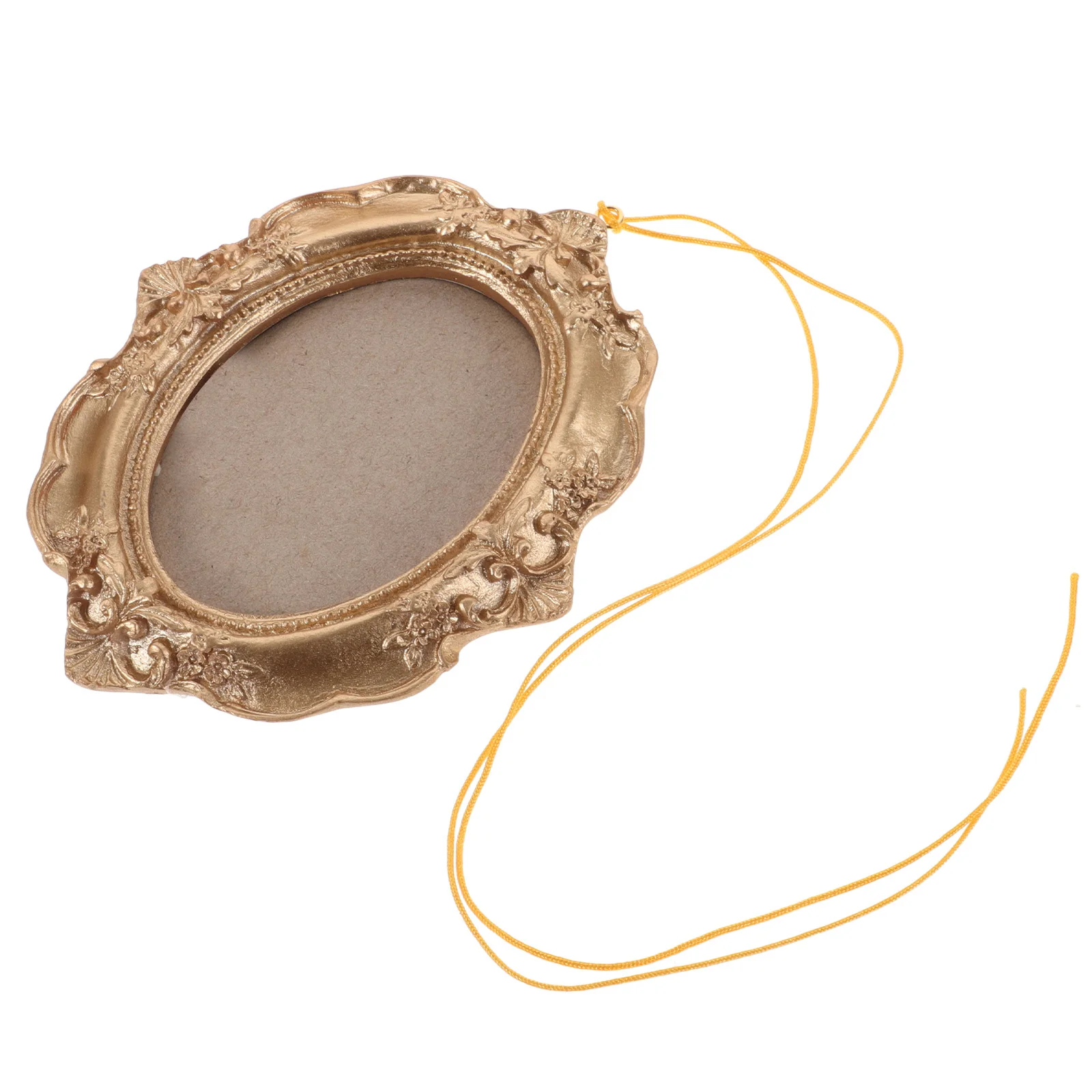 Mini Picture Frame Decor Small Resin Christmas Tree Ornament Vintage Gold Hanging Home Holiday Display Tiny Photo Frame