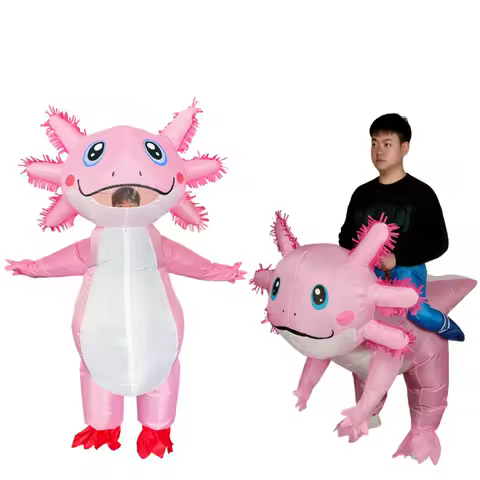 Adult salamander inflatable costume, funny cartoon amphibian costume, carnival party stage performance puppet costume