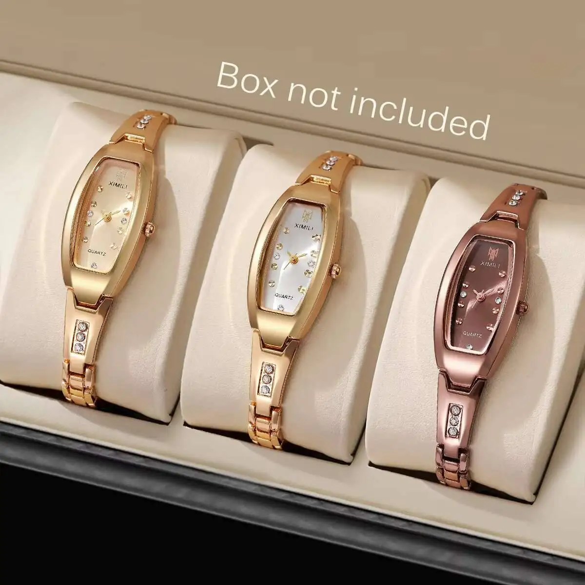 3PCS/Set Fashion Rhinestone Women Watches Elegant Ladies Quartz Wrist Watch Reloj Mujer Girls Clock Gift（Without Box）