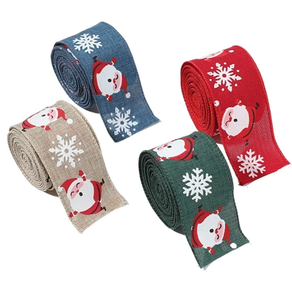 Weihnachtsschleifen, Weihnachtsmann, Stoffband, klassische Verpackung, Weihnachtsband, Weben, Geist, Schneeflocke, Weihnachtsbaumband, Party-Dekoration