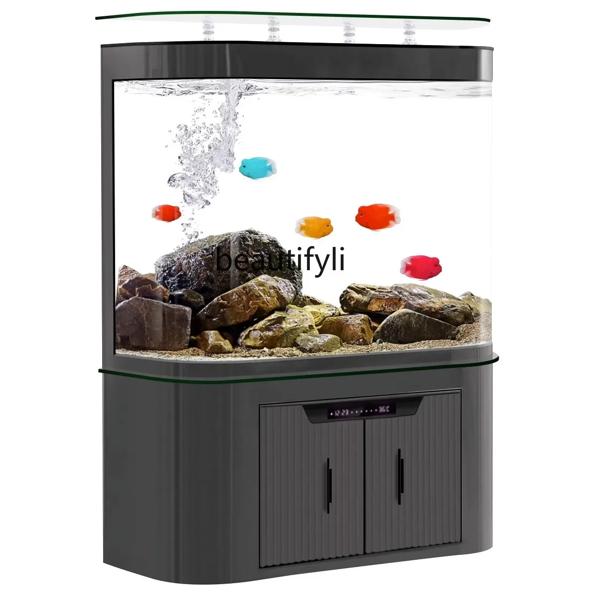 

ss newFish Tank Aquarium New Bottom Filter Home Living Room Ecological Self-Circulation Change Water Modern Wall Floor Fish Glob