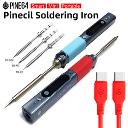 Pine64-Mini soldador inteligente, portátil, con Cable de carga de alimentación de silicona tipo c a Usb C para Pinecil-bb2