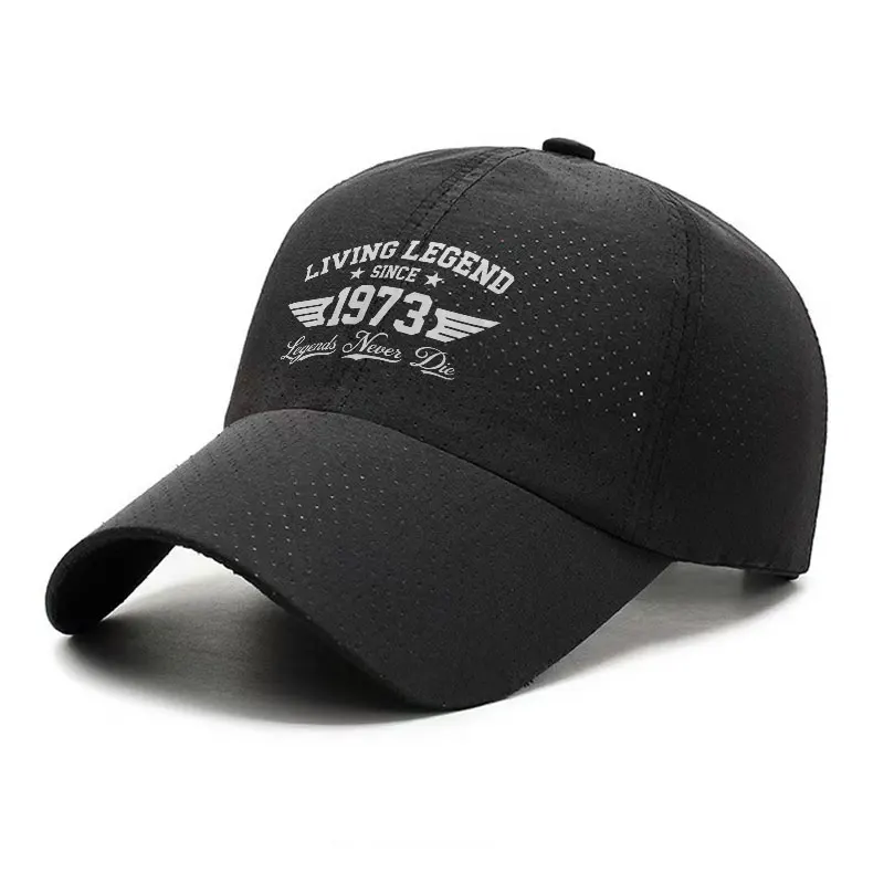 Living Legend Since 1973 Quick Dry Baseball Cap Wing Print Outdoor Casual Hat