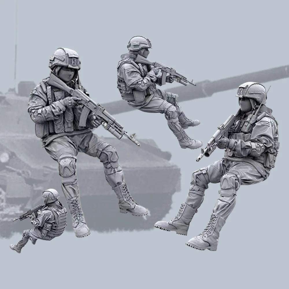 

Модель из смолы 1/35: Современный солдат российских спецназовцев, высококачественная несобранная серая модель, коллекционная военная фигурка, подарок